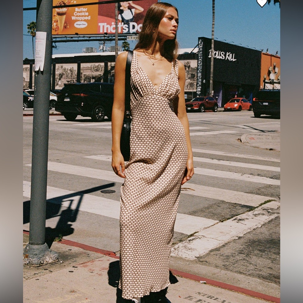 Princess Polly  Tan Maxi Dress Size 2